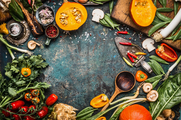 南瓜美食食材背景海报素材图片