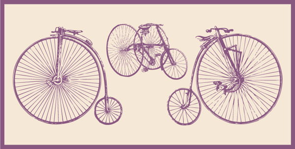 老式自行车矢量图像
