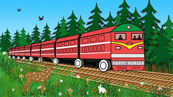 绿色森林火车