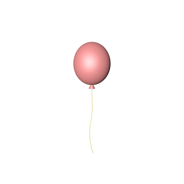 C4D气球立体粉色气球情人节气球元素