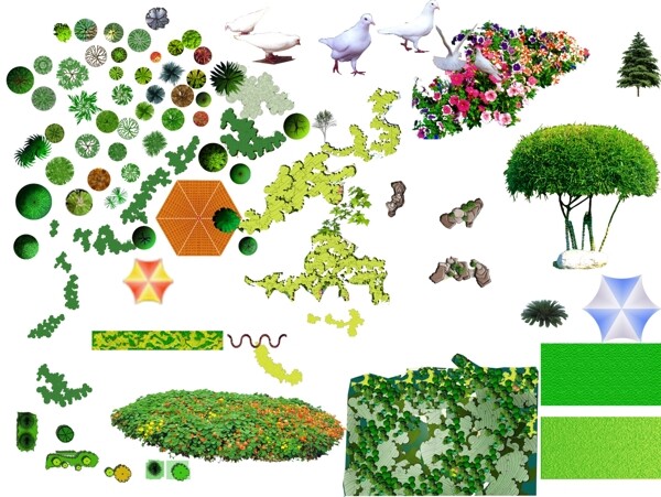 绿化平面图例