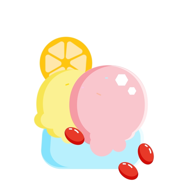 红豆冰淇淋图案