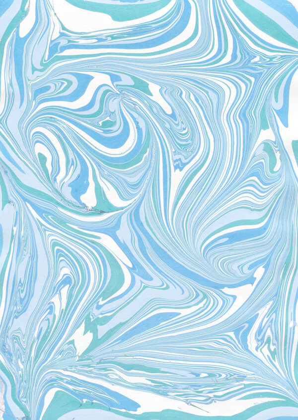 清新简约蓝绿色波纹壁纸图案装饰设计