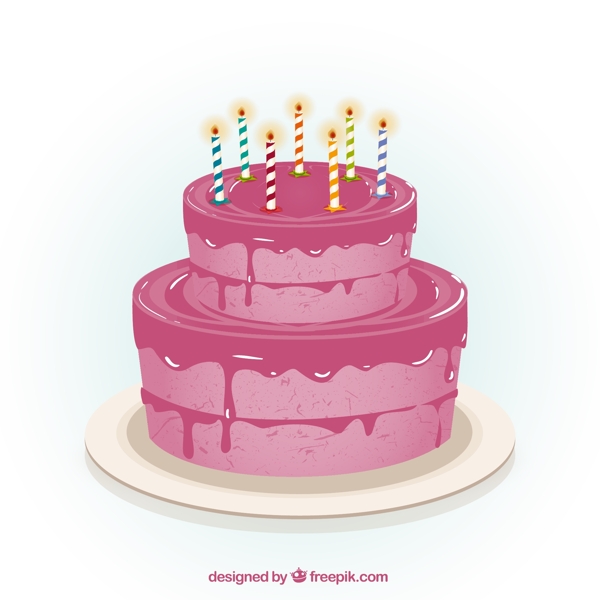 粉色生日蛋糕图片