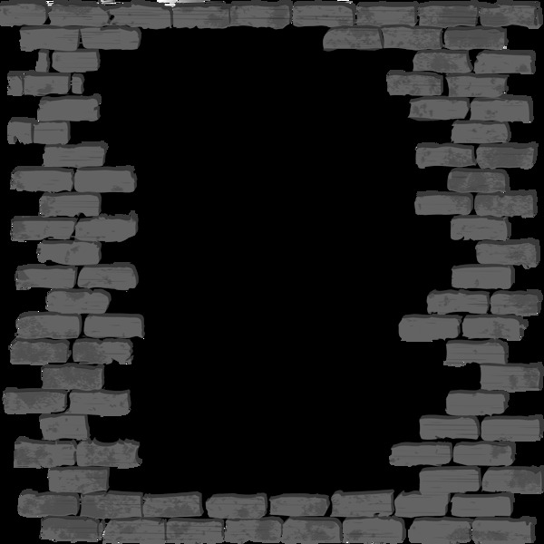 黑色砖墙元素