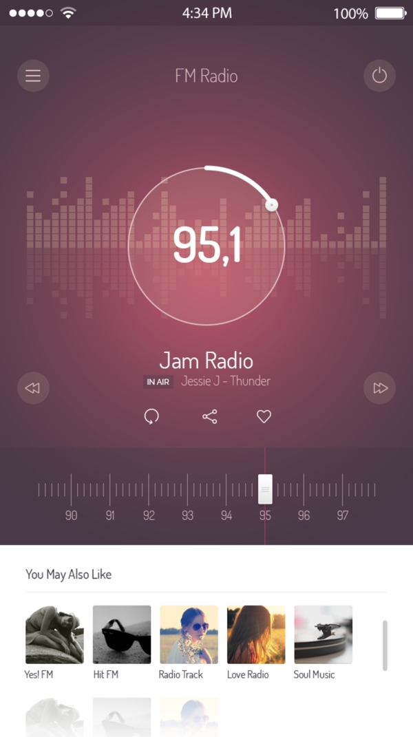 调频广播的iOS7应用程序部件