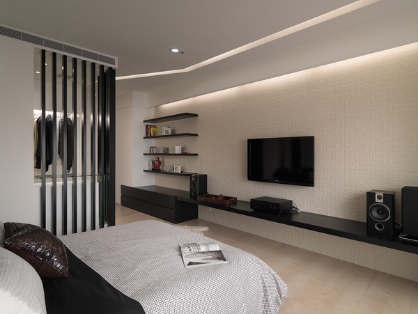 新中式设计卧室效果图