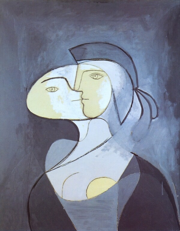 1931MarieTh淇藉efaceetprofil西班牙画家巴勃罗毕加索抽象油画人物人体油画装饰画