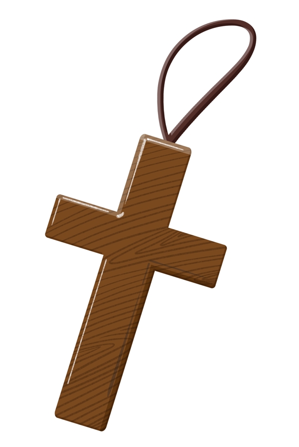 木质十字架挂饰插画