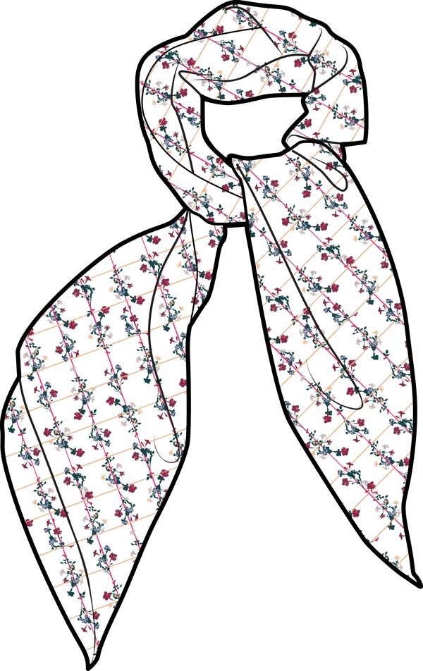 印花围巾细花领结领带