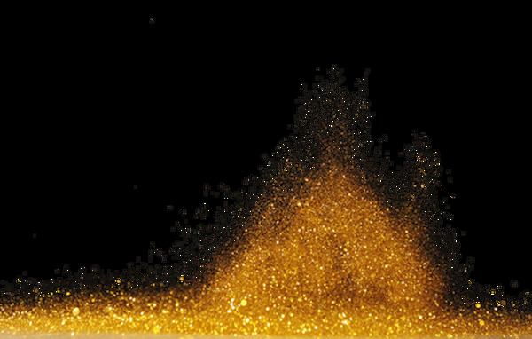 金色向上飘的金粉透明素材图