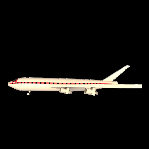 c4d白色飞机模型海报广告图装饰元素