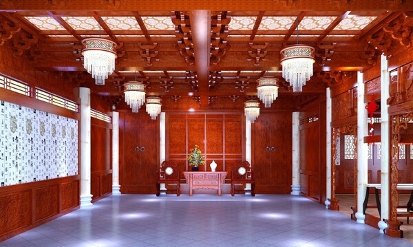 中国式茶楼大厅图片
