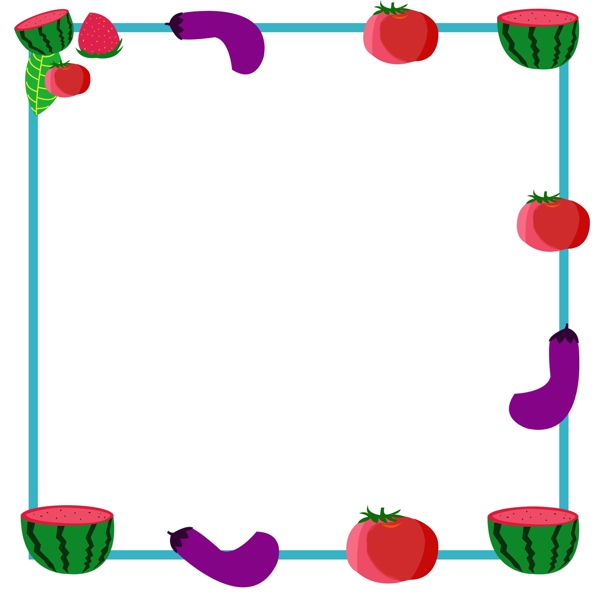 西瓜蔬菜边框装饰