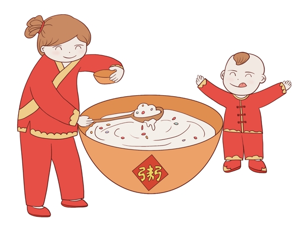 复古中国风腊八节八宝粥