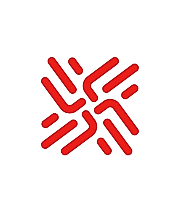 4个火logo旋转动态感科技感线条型红色