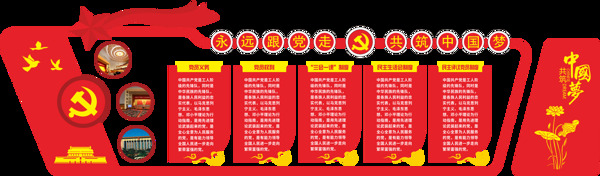 党员制度共筑中国梦党建立体文化墙