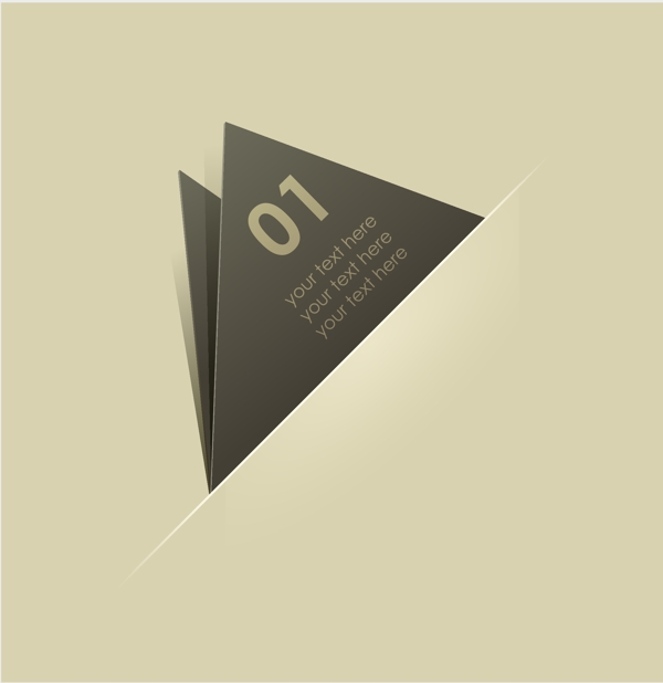 三角形数字纸张效果矢量图