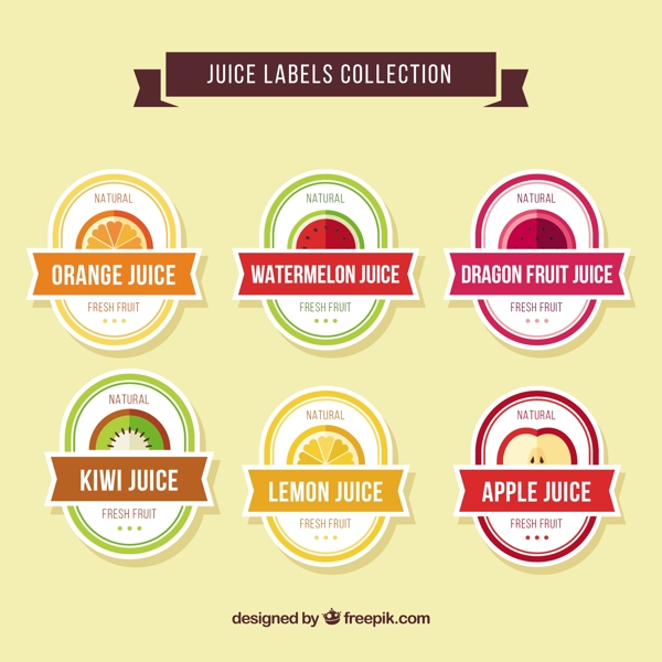 各种水果标签图标设计