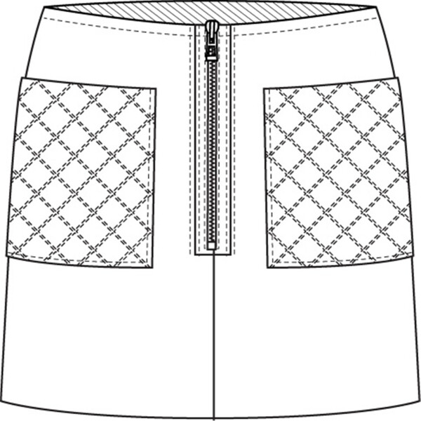 拉链口袋短裙设计图