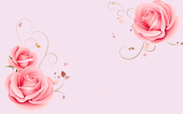 可爱粉色玫瑰背景墙
