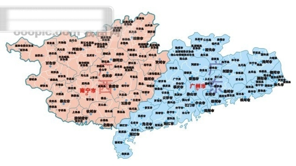 广东广西地图矢量CDR9