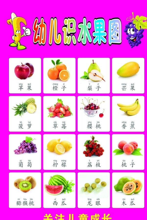 幼儿识字水果图