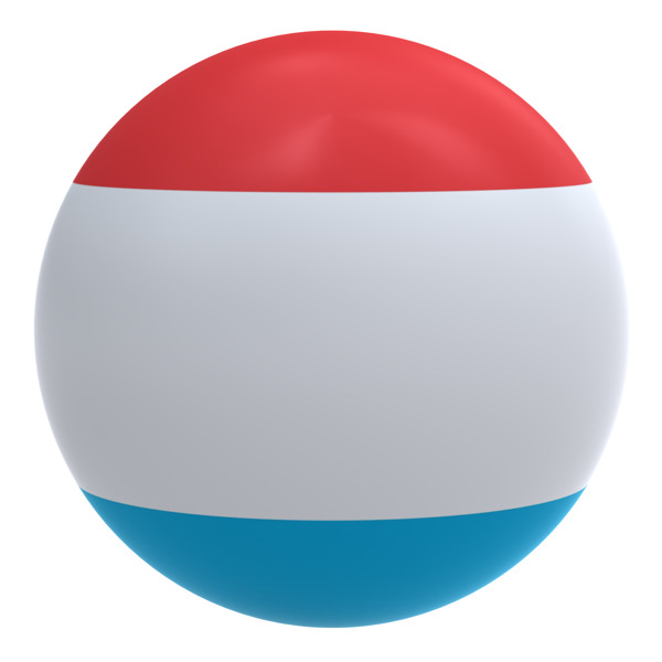 卢森堡国旗上的球孤立在白色