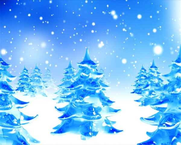 浪漫圣诞树雪地飘雪视频素材