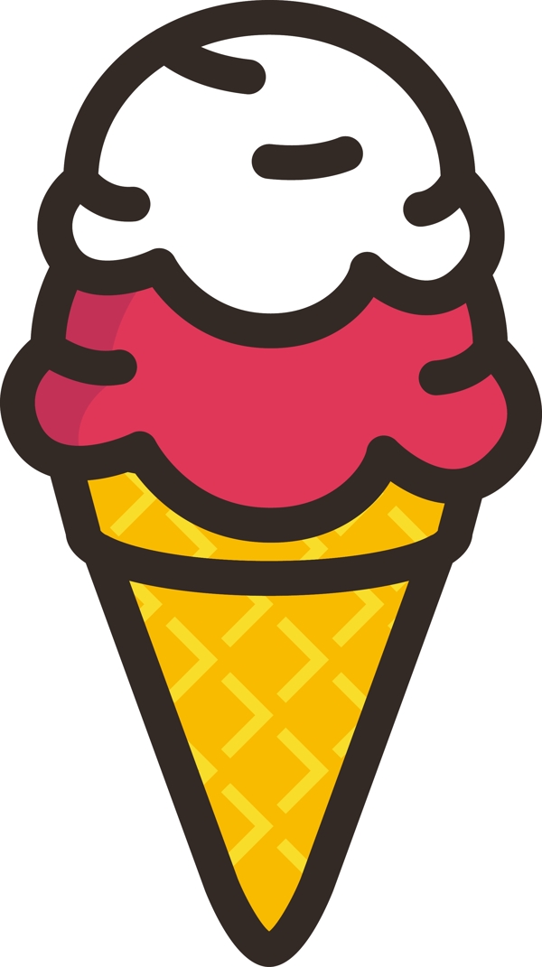 卡通彩色的手握冰淇淋图标