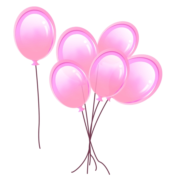 七夕情人节粉色气球素材