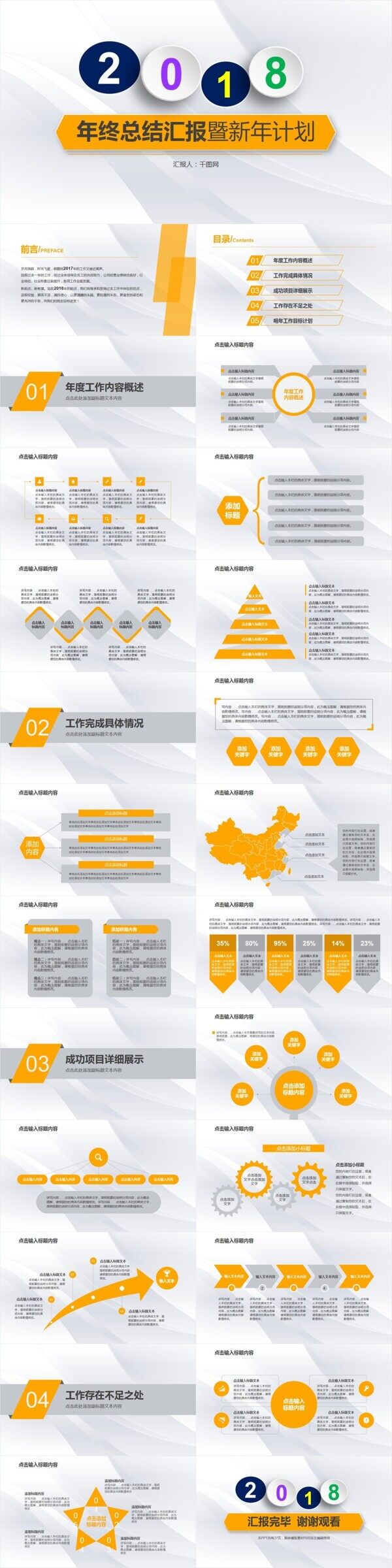 2018年终总结汇报暨新年计划PPT模版