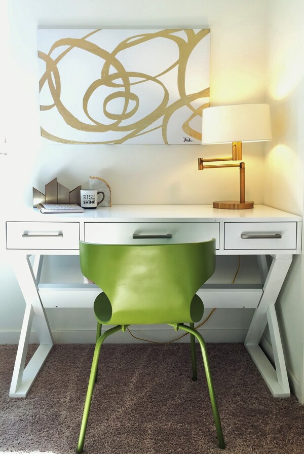 现代时尚卧室绿色椅子室内装修效果图