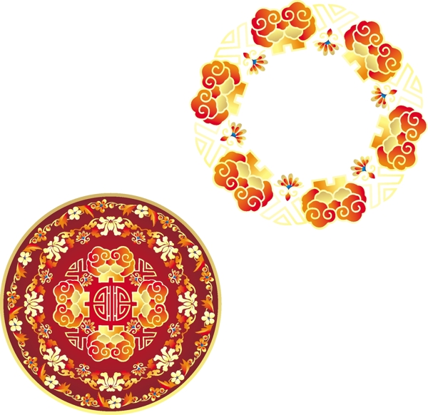中国传统喜庆圆形图案