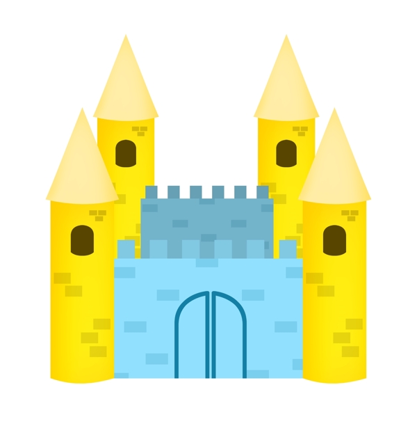 漂亮的黄色城堡插画