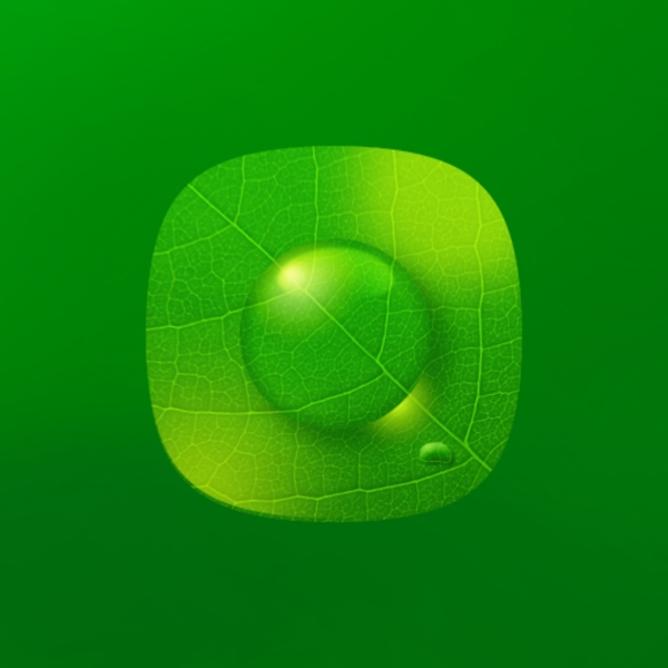 绿色树叶反光水滴icon