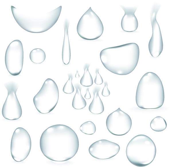 矢量透明质感水滴形状
