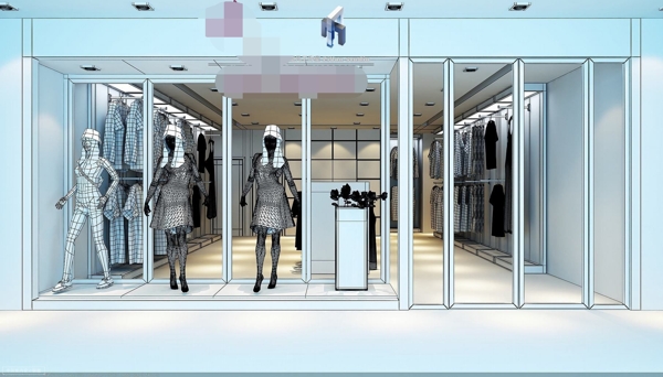 现代简约时尚服装店3D模型