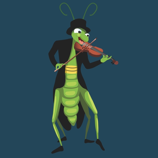 印花矢量图动物昆虫螳螂蚱蜢免费素材