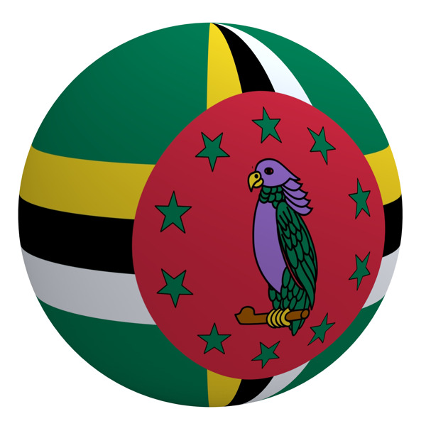 多米尼加国旗上的球孤立在白色