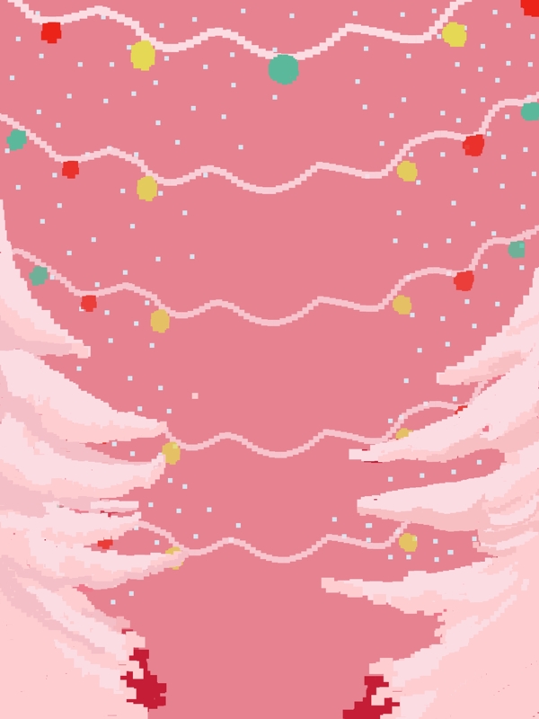 手绘粉色浪漫圣诞节背景素材
