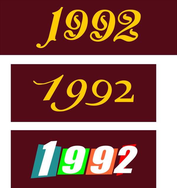 1992异形数字变形