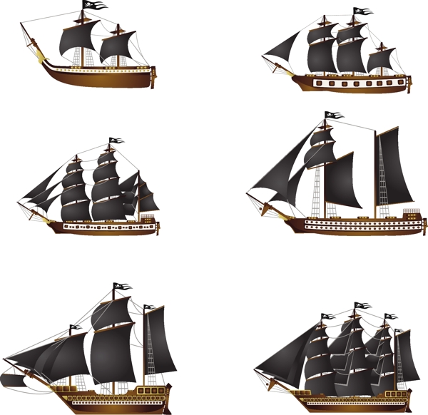 卡通帆船模型