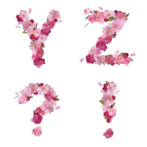 花卉字母图片