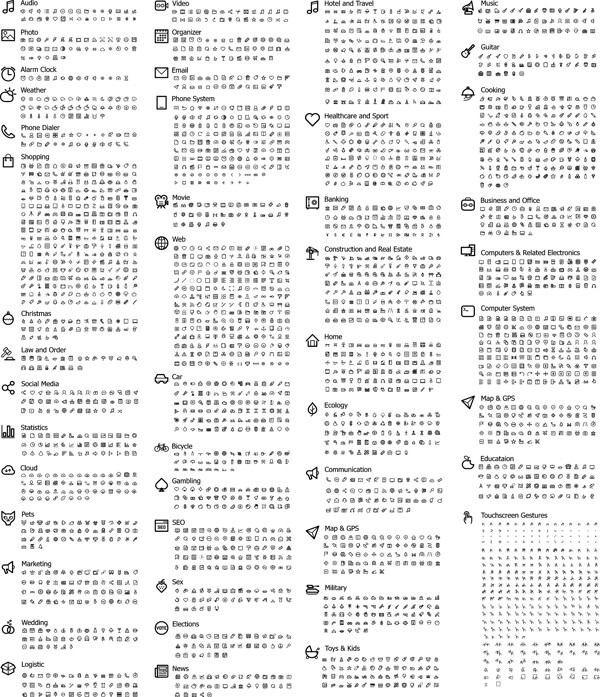 3450个简约图标