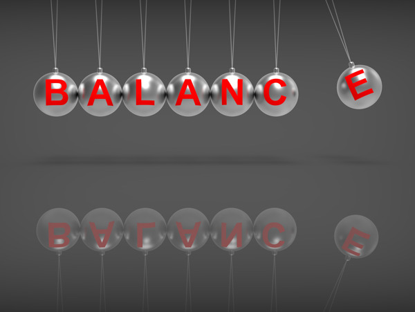 平衡球显示平衡的生活