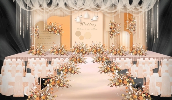 香槟色婚礼设计PSD分层图片
