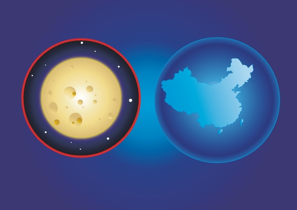 月球和地球中国版图原创