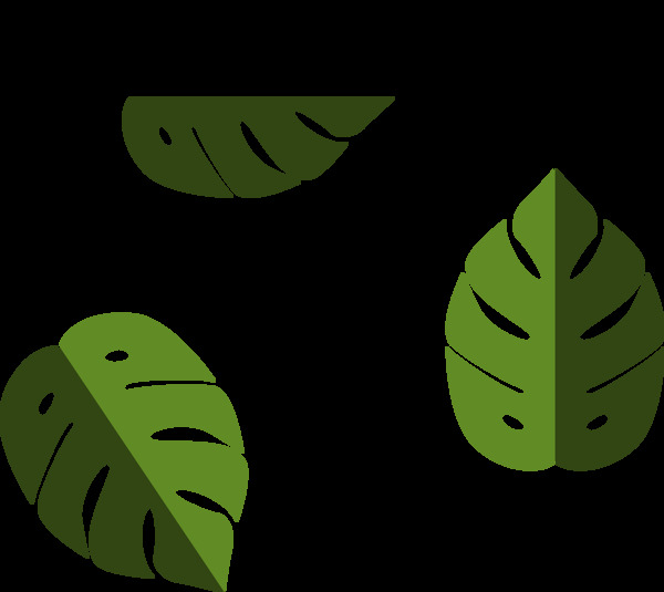 手绘绿叶子插画免抠png透明图层素材