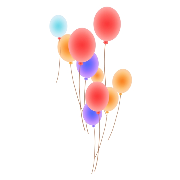 卡通彩色漂浮气球设计可商用元素